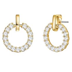 Lulu & Jane Okrag Mosiadz Zdobienie kryształkami Swarovski® Kolczyki 1 ct Damski. Białe kolczyki Lulu & Jane, pozłacane. Za 199.99 zł.