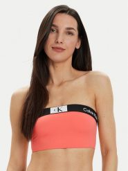 Calvin Klein Swimwear Góra od bikini KW0KW02355 Koralowy. Pomarańczowe bikini Calvin Klein Swimwear, bez wzorów, z syntetyku. Za 129.99 zł.