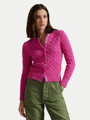 Polo Ralph Lauren Kardigan 211891643019 Różowy Slim Fit. Czerwone swetry Polo Ralph Lauren, l, bez wzorów, z bawełny, bez ramiączek. Za 699.99 zł.