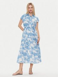 Iconique Sukienka letnia Kate IC24-055 Niebieski Regular Fit. Niebieskie sukienki Iconique, m, bez wzorów, z bawełny, bez kołnierzyka, bez ramiączek. Za 259.99 zł.