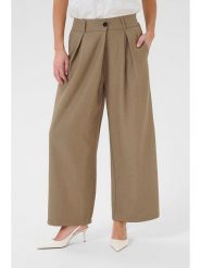 CULTURE Spodnie w kolorze szarobrązowym rozmiar: 42. Brązowe spodnie materiałowe Culture, bez wzorów, z materiału, z podwyższonym stanem. Za 157.73 zł.