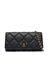 Tommy Hilfiger Torebka Th Feminine Wallet On Chain AW0AW18795 Czarny. Czarne listonoszki Tommy Hilfiger, bez wzorów, ze skóry, bez dodatków. Za 409.99 zł.