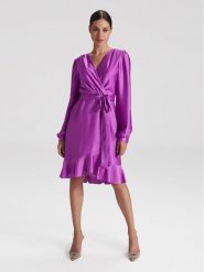 Swing Sukienka koktajlowa 5AG06500 Fioletowy Regular Fit. Fioletowe sukienki Swing, bez wzorów, z syntetyku, wizytowe, bez kołnierzyka, bez ramiączek. Za 449.99 zł.