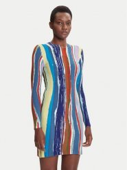 Desigual Sukienka codzienna Carla 25WWVF07 Kolorowy Slim Fit. Sukienki Desigual, na co dzień, l, bez wzorów, z syntetyku, bez kołnierzyka, bez ramiączek, proste. Za 459.99 zł.