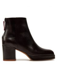 Balagan Botki Elton Bordowy. Czerwone botki BALAGAN, bez wzorów, ze skóry, bez obcasa, na słupku, bez zapięcia. Za 629.99 zł.