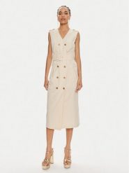 TWINSET Sukienka codzienna 241TT2050 Beżowy Regular Fit. Brązowe sukienki Twinset, na co dzień, bez wzorów, z bawełny, bez kołnierzyka, bez ramiączek, proste. Za 1,349.00 zł.