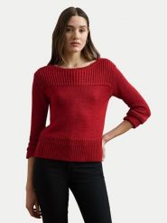 LAUREN RALPH LAUREN Sweter 200909317006 Czerwony Relaxed Fit. Czerwone swetry Lauren Ralph Lauren, xxl, bez wzorów, z bawełny, bez ramiączek. Za 719.99 zł.