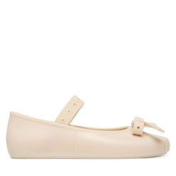 Baleriny Melissa. Brązowe baleriny Melissa, bez wzorów, bez obcasa, bez zapięcia. Za 358.99 zł.