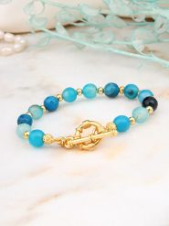 L'Atelier de Gaia Pozłacana bransoletka z opalem rozmiar: onesize. Żółte bransoletki L'Atelier de Gaia, z opalem, pozłacane. Za 39.99 zł.