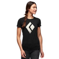 Koszulka sportowa damaska Black Diamond CHALKED UP TEE z krótkim rękawem. Czarne t-shirty sportowe Black Diamond, xs, bez wzorów, bez ramiączek, trekkingowe. Za 195.00 zł.