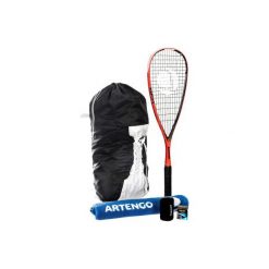 Zestaw SR960 (Rakietka SR 960, plecak, ręcznik, piłka SB990, opaska na rękę). Plecaki marki ARTENGO. Za 249.99 zł.