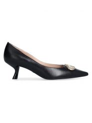 Liu Jo Skórzane czółenka "Gemy" w kolorze czarnym rozmiar: 36. Czarne czółenka Liu Jo, bez wzorów, klasyczne, bez obcasa, na szpilce, bez zapięcia. Za 296.56 zł.