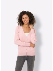 Heine Kardigan w kolorze jasnoróżowym rozmiar: 38. Różowe swetry Heine, bez wzorów, z bawełny, bez ramiączek. Za 104.99 zł.