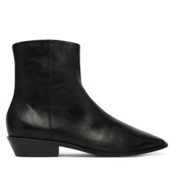 Botki Balagan. Czarne botki BALAGAN, bez wzorów, bez obcasa, na słupku, bez zapięcia. Za 659.99 zł.