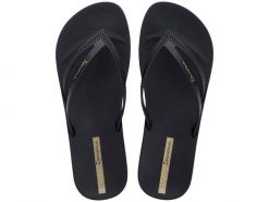 Klapki japonki damskie Ipanema Bossa Soft V. Czarne japonki Ipanema, bez wzorów, z materiału. Za 89.99 zł.
