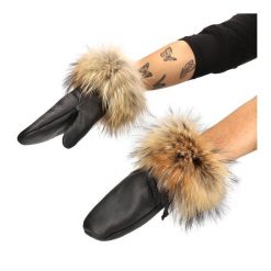 Czarne Rękawiczki Luka-Pelli Z Naturalnym Futrem Z Lisa. Czarne rękawiczki Luka-Pelli, z aplikacjami, z futra, biznesowe. Za 233.99 zł.