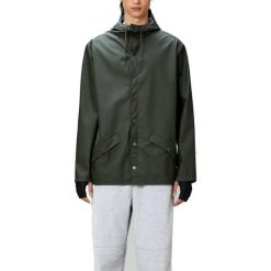 Kurtka RAINS 12010R LONG JACKET W3 Zielony. Zielone kurtki Rains, xl, bez wzorów, z materiału, z kapturem. Za 218.99 zł.