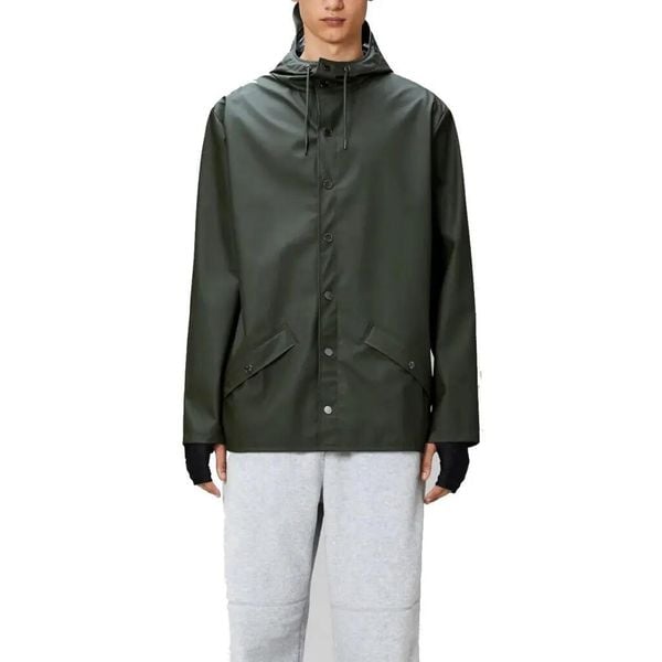 Kurtka RAINS 12010R LONG JACKET W3 Zielony. Zielone kurtki Rains, xl, bez wzorów, z materiału, z kapturem. Za 218.99 zł.