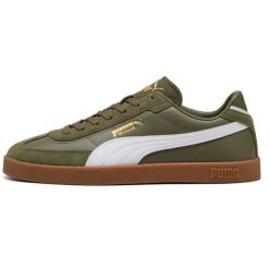 Buty damskie sportowe sneakersy Puma CLUB II ERA. Zielone buty treningowe Puma, bez wzorów, z zamszu, bez zapięcia, trekkingowe. Za 390.00 zł.