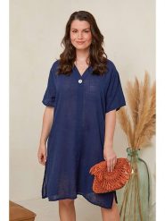 Curvy Lady Sukienka w kolorze granatowym rozmiar: 44/46. Niebieskie sukienki Curvy Lady, bez wzorów, klasyczne, bez kołnierzyka, bez ramiączek, midi. Za 83.81 zł.
