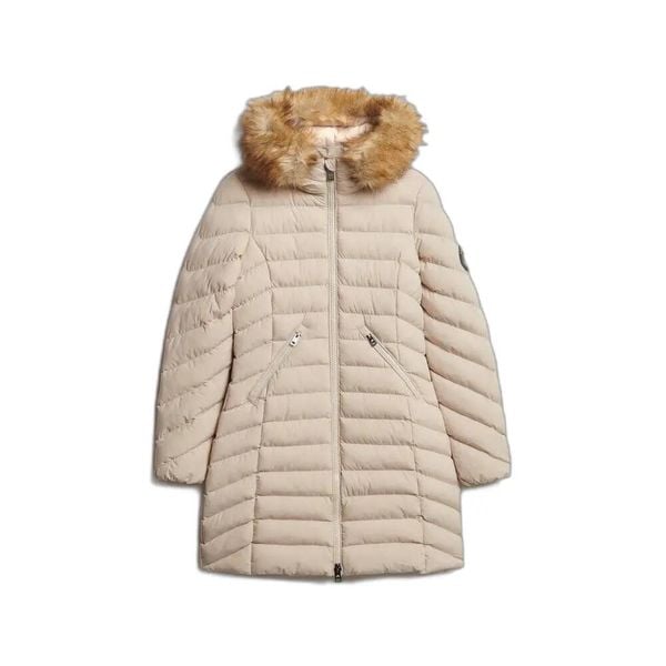 Parka dla kobiet Superdry Fuji. Brązowe płaszcze Superdry, s, bez wzorów, z materiału, bez kaptura. Za 669.80 zł.