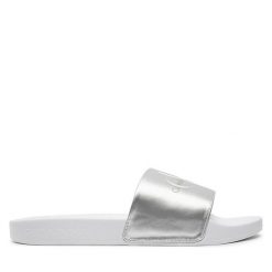 Klapki Calvin Klein Jeans. Szare klapki Calvin Klein Jeans, bez wzorów, z jeansu, bez obcasa, bez zapięcia. Za 219.99 zł.