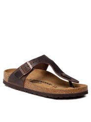 Birkenstock Japonki Gizeh Bs 0743833 Brązowy. Brązowe japonki Birkenstock, bez wzorów, ze skóry. Za 459.99 zł.