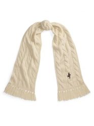 Polo Ralph Lauren Szalik 455P18119003 Kremowy. Białe szaliki i kominy Polo Ralph Lauren, bez wzorów, z wełny. Za 599.99 zł.