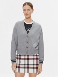 Tommy Hilfiger Kardigan Varsity WW0WW39141 Szary Regular Fit. Szare swetry Tommy Hilfiger, s, bez wzorów, z bawełny, bez ramiączek. Za 429.99 zł.