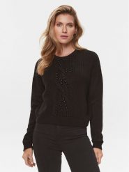 Liu Jo Sweter MF3005 MA51I Czarny Regular Fit. Czarne swetry Liu Jo, s, bez wzorów, z syntetyku, bez ramiączek. Za 969.99 zł.