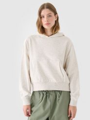 4F Bluza dresowa nierozpinana z kapturem damska - beżowa S. Brązowe bluzy z kapturem 4f, s, bez wzorów, z bawełny, z kapturem. W wyprzedaży za 69.99 zł.
