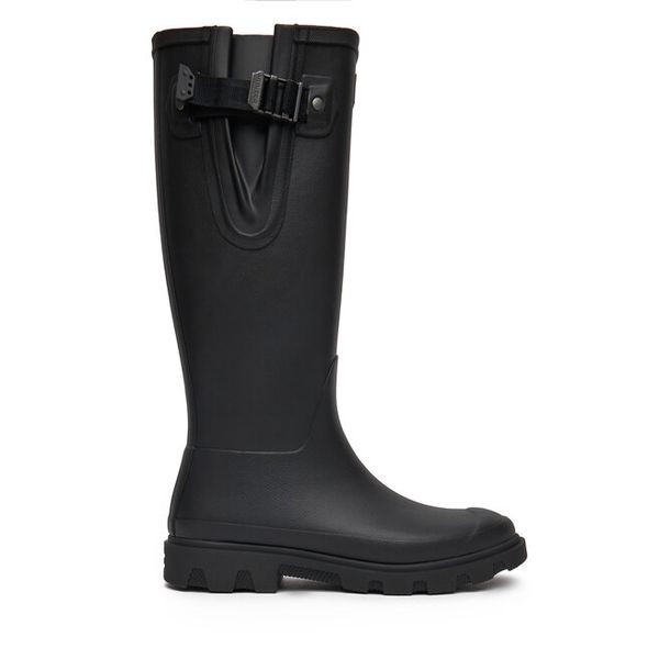 Kalosze Hunter. Czarne kalosze Hunter, bez wzorów, bez zapięcia. Za 449.99 zł.