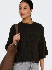 JDY Kardigan w kolorze brązowym rozmiar: XS. Brązowe swetry JDY, xs, bez wzorów, prążkowane, bez ramiączek. Za 70.24 zł.