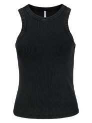 Sublevel Top w kolorze czarnym rozmiar: S. Czarne topy Sublevel, s, bez wzorów, prążkowane, bez kołnierzyka, bez ramiączek. Za 39.99 zł.