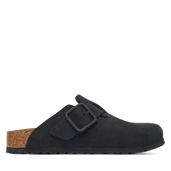 Klapki Birkenstock. Czarne klapki Birkenstock, bez wzorów, bez obcasa, bez zapięcia. Za 779.99 zł.