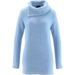 Sweter bonprix lodowy niebieski. Niebieskie swetry bonprix, z materiału. Za 74.99 zł.