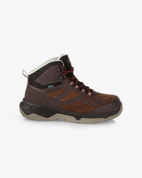 Buty trekkingowe Kilpi Piton WP-U High. Brązowe buty trekkingowe Kilpi, z materiału, bez zapięcia. Za 370.41 zł.