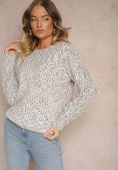 Szary Sweter z Wełną w Klasycznym Stylu Zentina. Szare swetry Renee, na zimę, l, bez wzorów, z wełny, casualowe, bez ramiączek. W wyprzedaży za 55.99 zł.