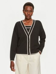 Boss Kardigan Flodina 50518348 Czarny Regular Fit. Czarne swetry Boss, m, bez wzorów, z wiskozy, bez ramiączek. Za 539.99 zł.