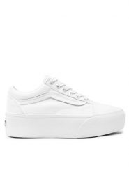Vans Tenisówki Old Skool Stacked VN0A7Q5MW001 Biały. Białe trampki Vans, bez wzorów, z materiału, bez zapięcia. Za 229.99 zł.