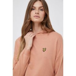 Lyle & Scott sweter z domieszką wełny damski kolor pomarańczowy lekki. Brązowe swetry Lyle & Scott, l, bez wzorów, z dzianiny, bez ramiączek. W wyprzedaży za 309.99 zł.
