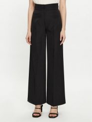Maryley Spodnie materiałowe 24EB680/43NE Czarny Wide Leg. Czarne spodnie materiałowe Maryley, bez wzorów, z materiału. Za 149.99 zł.