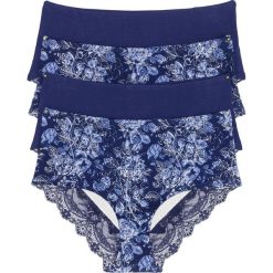 Figi "maxi panty" (4 pary) bonprix kobaltowy z nadrukiem. Bokserki damskie marki bonprix. Za 27.96 zł.
