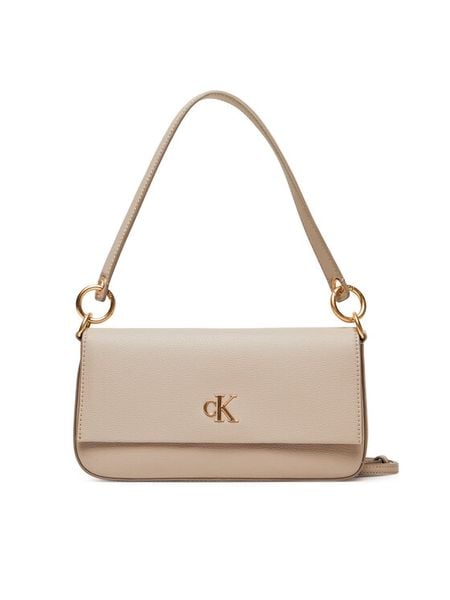 Calvin Klein Torebka Minimal Monogram Shoulder Pouch LV04K3161G Écru. Torebki klasyczne Calvin Klein, bez wzorów, ze skóry, bez dodatków. Za 259.99 zł.