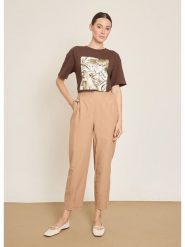 BGN Spodnie w kolorze beżowym rozmiar: 38. Brązowe spodnie materiałowe BGN, bez wzorów, z materiału. Za 108.99 zł.