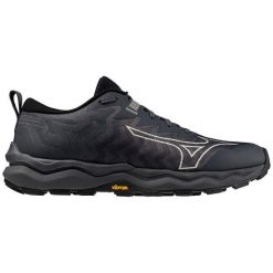 Damskie buty trailowe Mizuno Wave Daichi 8 GTX. Czarne buty treningowe Mizuno, bez wzorów, z gore-texu, bez zapięcia, do biegania, mizuno wave, gore-tex. Za 749.99 zł.