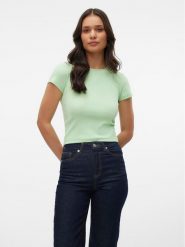Vero Moda T-Shirt Chloe 10306894 Zielony Tight Fit. Zielone t-shirty Vero Moda, xl, bez wzorów, z bawełny, bez kołnierzyka, bez ramiączek. Za 19.99 zł.