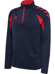 Bluza treningowa zapinana do połowy Hummel Core 2.0. Czerwone bluzy Hummel, xs, bez wzorów, z materiału, klasyczne, bez ramiączek, bez kaptura. Za 216.95 zł.