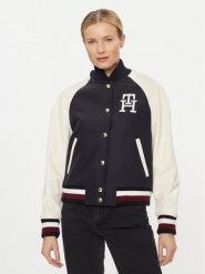Tommy Hilfiger Kurtka bomber WW0WW39152 Granatowy Regular Fit. Niebieskie kurtki Tommy Hilfiger, bez wzorów, z wełny, bez kaptura. Za 1,539.00 zł.