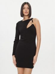 Please Sukienka koktajlowa A1YFCFR000 Czarny Slim Fit. Czarne sukienki Please, xs, bez wzorów, z syntetyku, wizytowe, bez kołnierzyka, bez ramiączek. Za 159.99 zł.